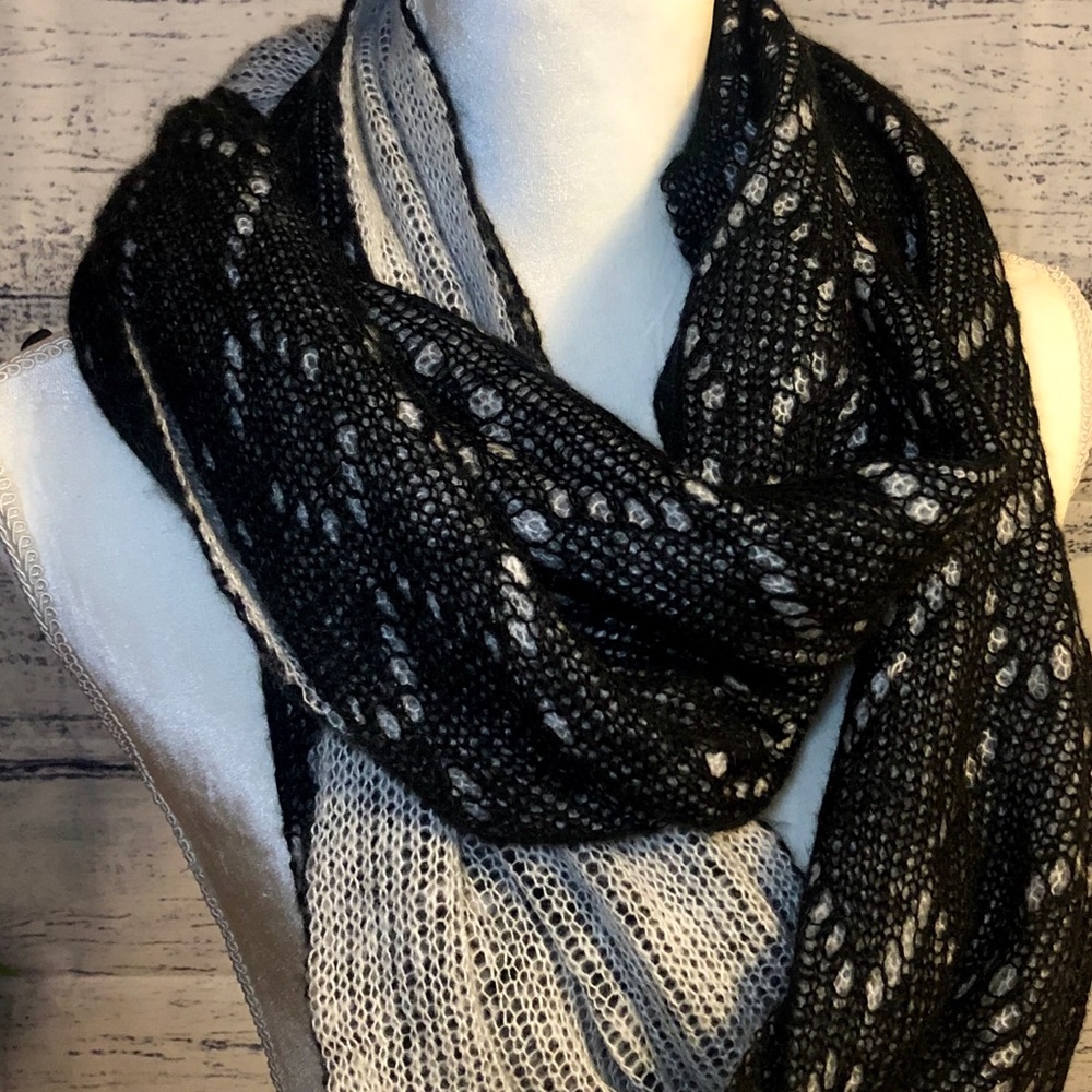 Nicole Marciano Knit Infinity Scarf - Blk & Gray - Picture 2 of 6